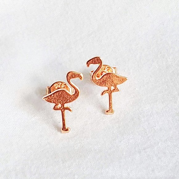 Rose Flamingo Earrings - Picture 2 of 6